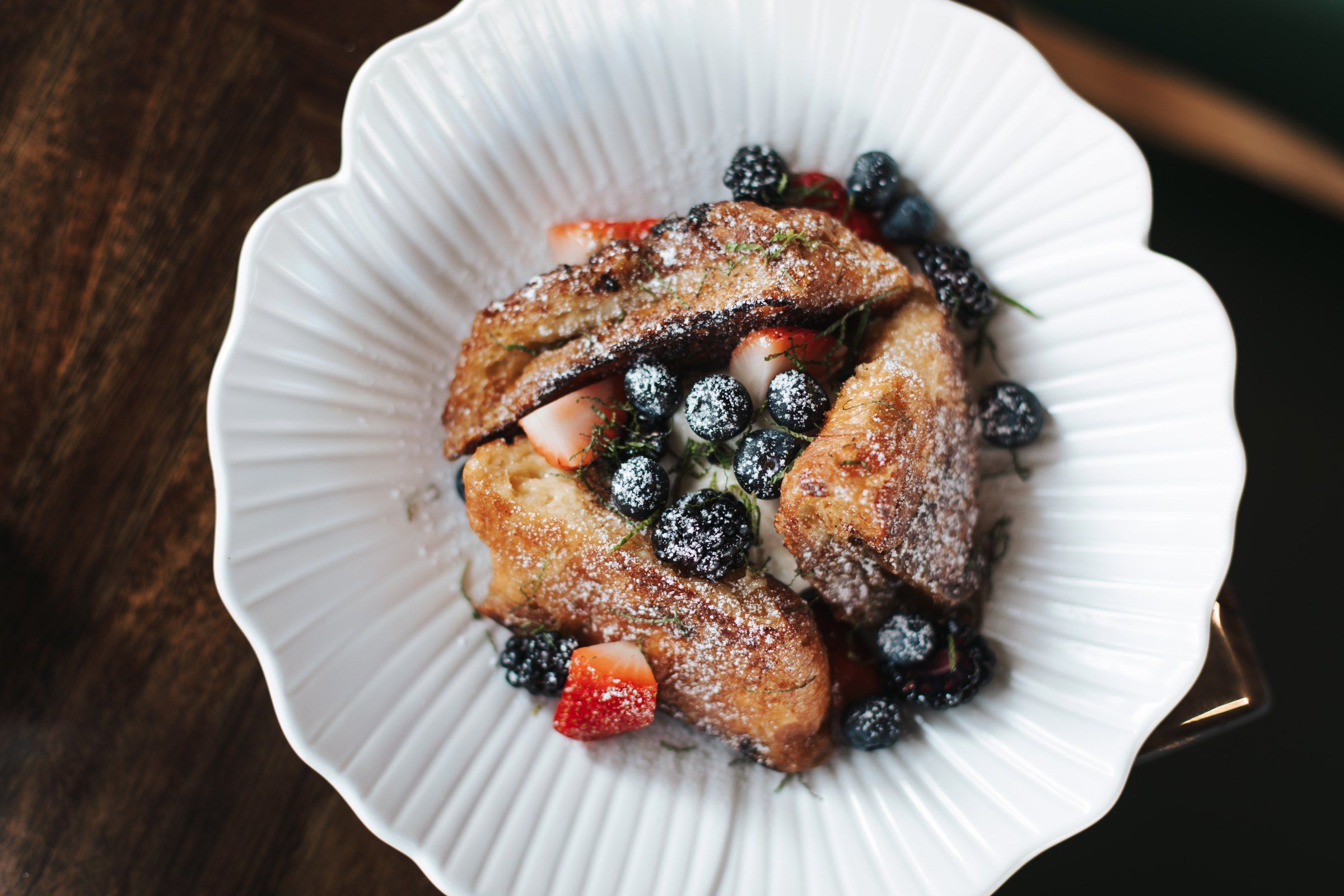 Croissant French toast with berries and mascarpone
