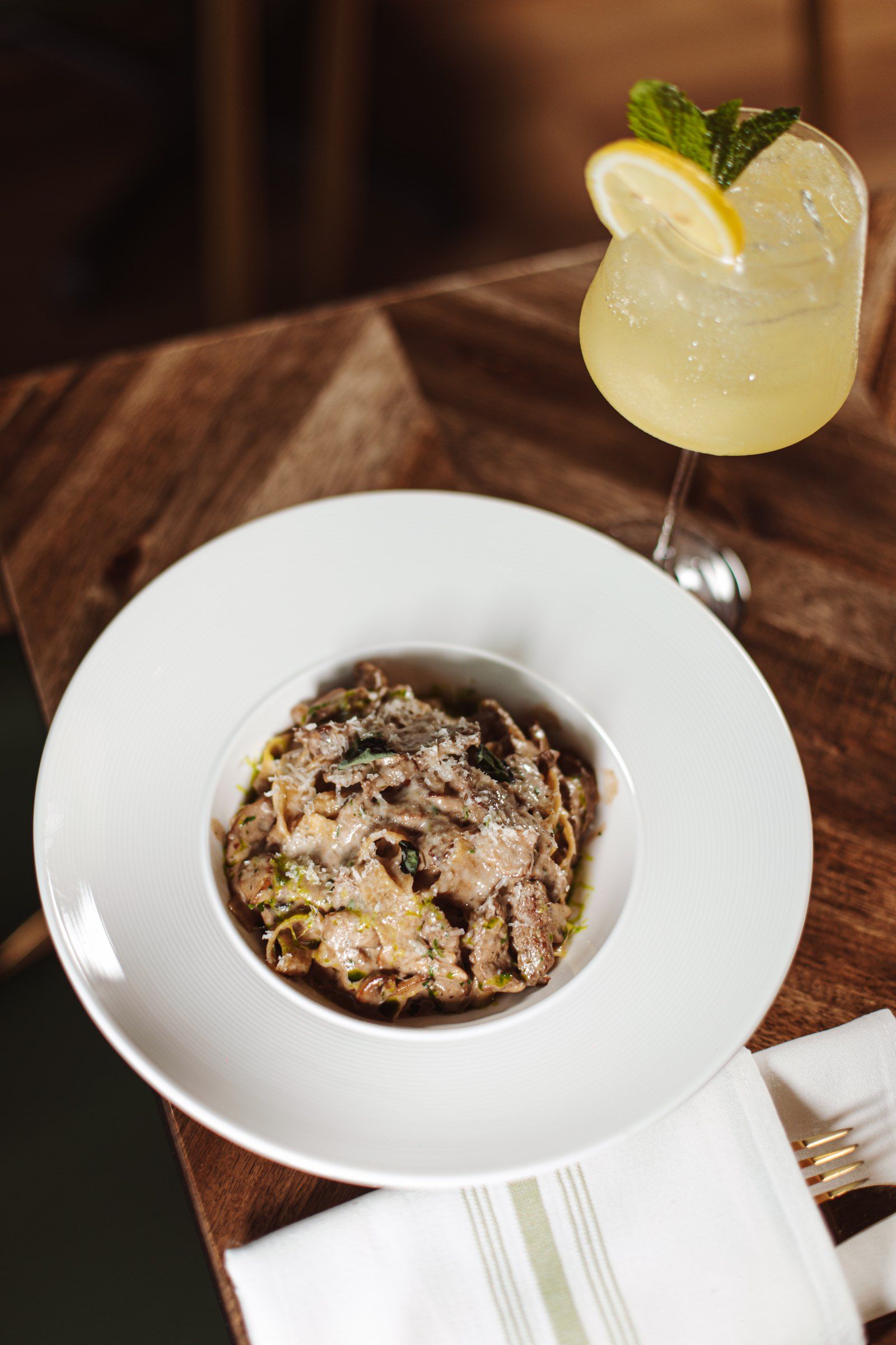 House-made tagliatelle with mushroom truffle sauce